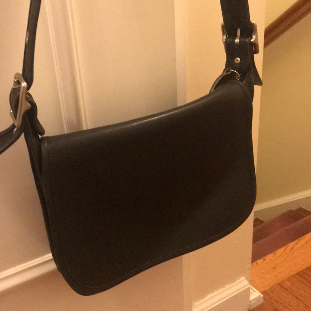 Black all leather Coach handbag